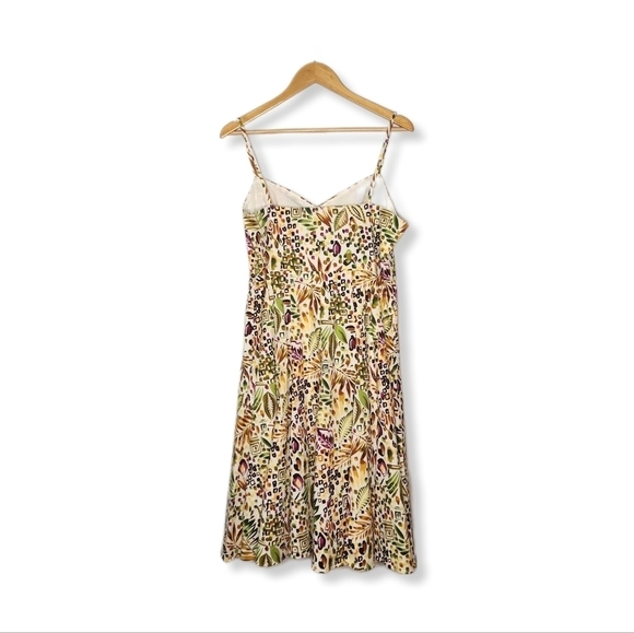 Vintage 90s Talbots Hawaiian Leaf Print Cotton Sundress Size 12 - Picture 2 of 12